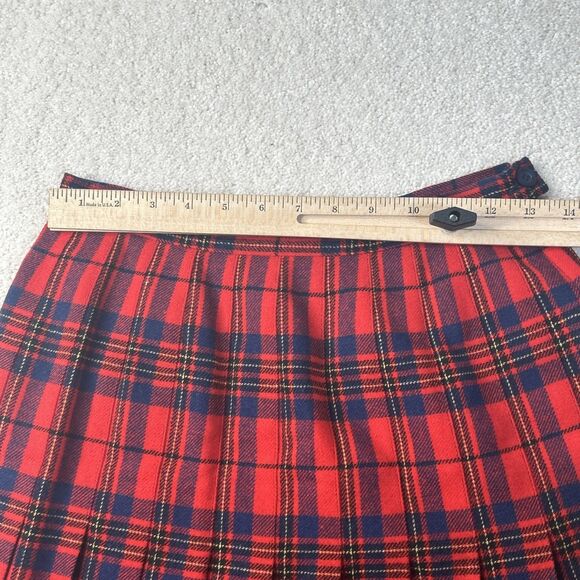 VTG Pendleton Skirt Women's 8 Red Leslie Tartan 100% Virgin Wool Pleated - Picture 11 of 12